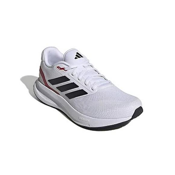 NEW Adidas Runfalcon 5 Running Shoes Men’s 9 Wide White Black Red IE0551 - Picture 1 of 10